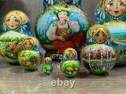 Traditional Russian matryoshka, nesting doll 7 Pieces