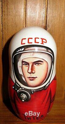 USSR cosmonaut Babushka SPACE Russian Nesting dolls Gagarin Titov Leonov Belka 5