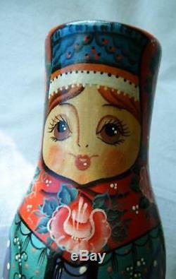 USSR russian nesting doll BOTTLE HOLDER woman 1996