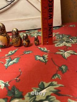 US Revolutionary War Nesting Doll Russian Made Wood Burned 8 with 9 Dolls