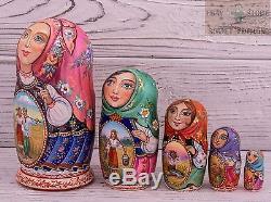 Ukraine authors Russian wooden nesting dolls matryoshka hand-painted 17cm 5pcs