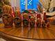 Unique 9.5 Russian Matryoshka Nesting Doll Hand Painted 7pc Collectible And Coa