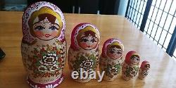 Unique Art Nesting Russian Dolls Matryoshka Painted Hand By Emsova