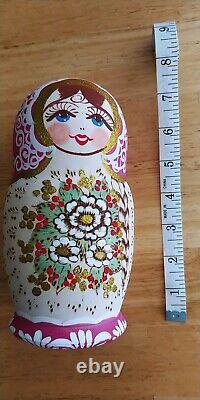 Unique Art Nesting Russian Dolls Matryoshka Painted Hand By Emsova