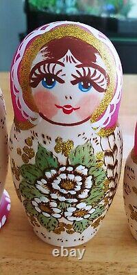 Unique Art Nesting Russian Dolls Matryoshka Painted Hand By Emsova