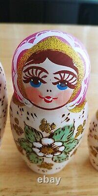 Unique Art Nesting Russian Dolls Matryoshka Painted Hand By Emsova