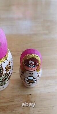 Unique Art Nesting Russian Dolls Matryoshka Painted Hand By Emsova