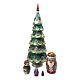 Unique Gold Christmas Tree Santa Nesting Dolls Hand Carved Hand Painted