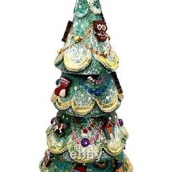 Unique Gold Christmas Tree Santa Nesting dolls Hand Carved Hand Painted