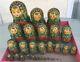 Unique Hand Painted Lacquer Wood Russian Nesting Dolls Set Of 29 Signed 16 Tall