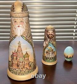 Unique Intricate Detail Hand Painted Wood Burned Matryoshka Russian Nesting Doll