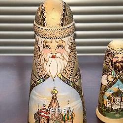 Unique Intricate Detail Hand Painted Wood Burned Matryoshka Russian Nesting Doll