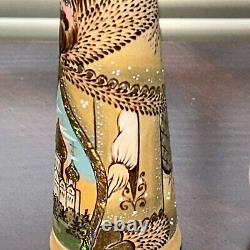 Unique Intricate Detail Hand Painted Wood Burned Matryoshka Russian Nesting Doll