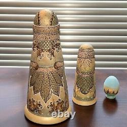 Unique Intricate Detail Hand Painted Wood Burned Matryoshka Russian Nesting Doll