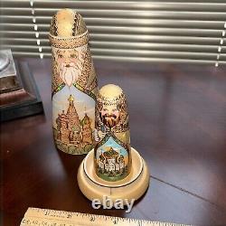 Unique Intricate Detail Hand Painted Wood Burned Matryoshka Russian Nesting Doll