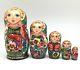 Unique Russian Nesting Doll Butterflies And Pansies Hand Painted Babushka