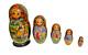 Unique Russian Nesting Doll Hand Painted Matryoshka Signed Set Of 5