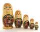 Unique Russian Nesting Doll Fairy Tale Masha And Bear Carved Hand Painted Doll