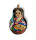 Unique Shape Pear Nesting Doll Mother With Child Hand Carved Hand Painted