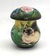 Unique Shape Russian Wood Hand Carved Hand Painted Mushroom Cat Not Nesting Doll
