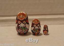 VERY BIG Russian Matryoshka Wooden Nesting Dolls 10 Pieces Unique Coloring