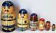 Vintage Cleveland Indians Russian Nesting Wood Doll Set Throwback Uniforms Mint