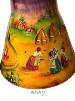 VINTAGE Matryoshka Fairytale Giant Turnip Nesting Doll 7Pc Rounded Cone Story