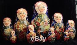 Vintage Russian Nesting Doll 10pc Sleeping Beauty By Trofimova & Bednova11.5
