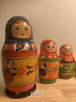 VINTAGE Stacking/Nesting dolls Matryoshka USSR 9pc 8 Zagorskaya Fabrika VHTF