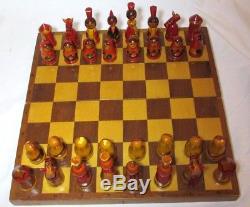 VTG 1970's Chess Set Russian Nesting Doll Matryoshka With Board
