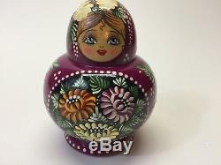 VTG BEAUTIFUL Russian Matryoshka Nesting Dolls, 10 pcs! Hand Painted, Flawless