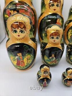 VTG Ceprueb Nocag Russian Fairy Tale Matryoshka Wooden Nesting Dolls 14