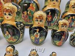 VTG Ceprueb Nocag Russian Fairy Tale Matryoshka Wooden Nesting Dolls 14