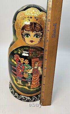 VTG Ceprueb Nocag Russian Fairy Tale Matryoshka Wooden Nesting Dolls 14