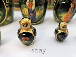 VTG Ceprueb Nocag Russian Fairy Tale Matryoshka Wooden Nesting Dolls 14