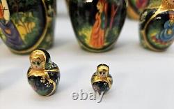 VTG Ceprueb Nocag Russian Fairy Tale Matryoshka Wooden Nesting Dolls 14