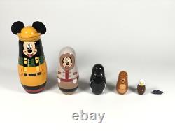 VTG DISNEY CRUISE LINE DCL MICKEY RUSSIAN NESTING DOLLS SET Holland Lumberjack