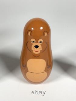 VTG DISNEY CRUISE LINE DCL MICKEY RUSSIAN NESTING DOLLS SET Holland Lumberjack