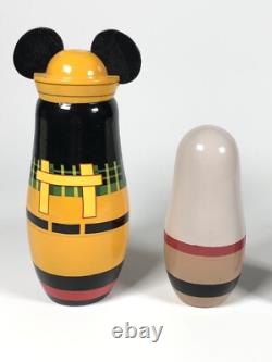 VTG DISNEY CRUISE LINE DCL MICKEY RUSSIAN NESTING DOLLS SET Holland Lumberjack