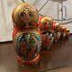 Vtg Folk-art Fairytale Hand Made Russian Matryoshka Nesting Doll Set 6.5/ 5 Pce