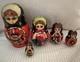 Vtg Hand Painted Authentic Ukrainian Nesting Dolls Set Of 5 Made In Ukraine Read