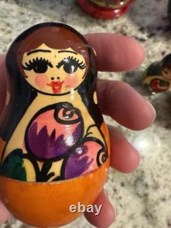 VTG Hand painted Authentic Ukrainian nesting dolls Set Of 5 Made In Ukraine Read