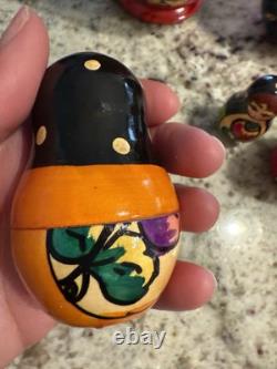 VTG Hand painted Authentic Ukrainian nesting dolls Set Of 5 Made In Ukraine Read