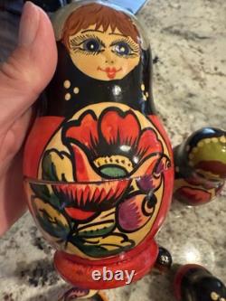 VTG Hand painted Authentic Ukrainian nesting dolls Set Of 5 Made In Ukraine Read
