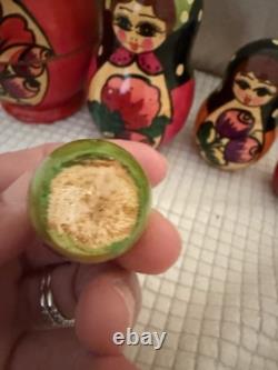 VTG Hand painted Authentic Ukrainian nesting dolls Set Of 5 Made In Ukraine Read