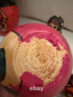 VTG Hand painted Authentic Ukrainian nesting dolls Set Of 5 Made In Ukraine Read