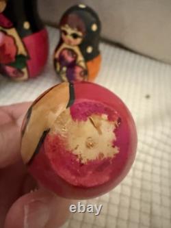 VTG Hand painted Authentic Ukrainian nesting dolls Set Of 5 Made In Ukraine Read