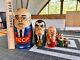 Vtg Past Russian Soviet Political Leaders Nesting Doll Matryoshka 5 Pcs Rare