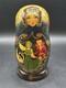 Vtg Russian Matryoshka Nesting Dolls 8 Hand Painted 7 Pieces Signed By Artist