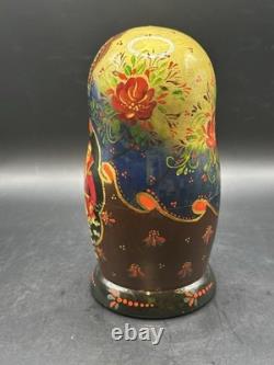 VTG Russian Matryoshka Nesting Dolls 8 Hand Painted 7 Pieces Signed by Artist